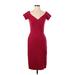 T by Talbots Casual Dress - Sheath V Neck Short sleeves: Burgundy Print Dresses - Women's Size Small