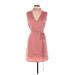 Cupcakes & Cashmere Casual Dress - Wrap: Pink Solid Dresses - Women's Size Large