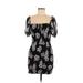 Allison & Kelly Casual Dress: Black Floral Motif Dresses - Women's Size Medium