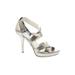 MICHAEL Michael Kors Heels: Slip-on Stiletto Glamorous Silver Solid Shoes - Women's Size 6 - Open Toe