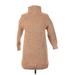 Wilfred Casual Dress - Sweater Dress Turtleneck 3/4 sleeves: Tan Marled Dresses - Women's Size Medium
