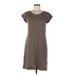 Banana Republic Factory Store Casual Dress - Shift Scoop Neck Short sleeves: Brown Solid Dresses - Women's Size Medium