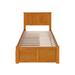 AFI Furnishings Nantucket Twin XL Platform Bed w/ Footboard & Storage Drawers in Walnut Wood in Brown | 41.34 H x 42.76 W x 82.76 D in | Wayfair