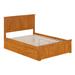 AFI Furnishings Nantucket Full Platform Bed w/ Matching Footboard & Twin Trundle in Walnut Wood in Brown | 44.29 H x 56.93 W x 77.95 D in | Wayfair