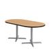 KFI Studios Proof 36" x 72" Racetrack Pedestal Table, Bar height, Natural Top, Black X-Base Metal in Gray/Brown | 29 H x 72 W x 36 D in | Wayfair