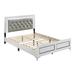 House of Hampton® Jaydelyn Grey & White Eastern King Panel Bed w/ LED Wood & /Upholstered/Faux leather in Brown/Gray | Wayfair