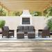 Red Barrel Studio® Lakeida 5 - Person Outdoor Seating Group w/ Cushions Metal in Gray | 30.3 H x 72.1 W x 33.5 D in | Wayfair