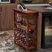 Winston Porter Rebecaa 32" Wine Bar Wood in Brown | 36 H x 32 W x 11 D in | Wayfair 663FC324B273424A88F9A7971A4E12F2