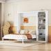 Latitude Run® Myiesha Bed w/ Shelves Wood in White | 83.7 H x 79 W x 87.5 D in | Wayfair 64A231405D27422F918BF5D98011CA33