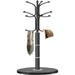 Latitude Run® Coat Rack w/ Natural Marble Base, Coat Rack Freestanding, Coat Rack Stand w/ 12 Hooks Metal in Black/Gray | Wayfair