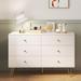 Mercer41 Zyion 6 - Drawer Dresser White Wood Dressers for Bedroom Nursery Dresser Wood in Brown/White | 30 H x 47 W x 16 D in | Wayfair