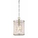 One Allium Way® Louison 1 - Light Burnished Silver Drum Pendant Fabric in Brown/Gray/White | 8.25 H x 6.5 W x 6.5 D in | Wayfair