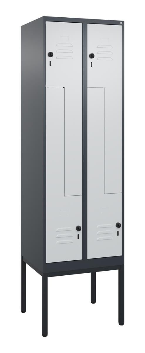 C+P Z-Spind Classic PLUS, Gestell, 4 Abteile, 2120x600x500mm, 7016/7035 Image