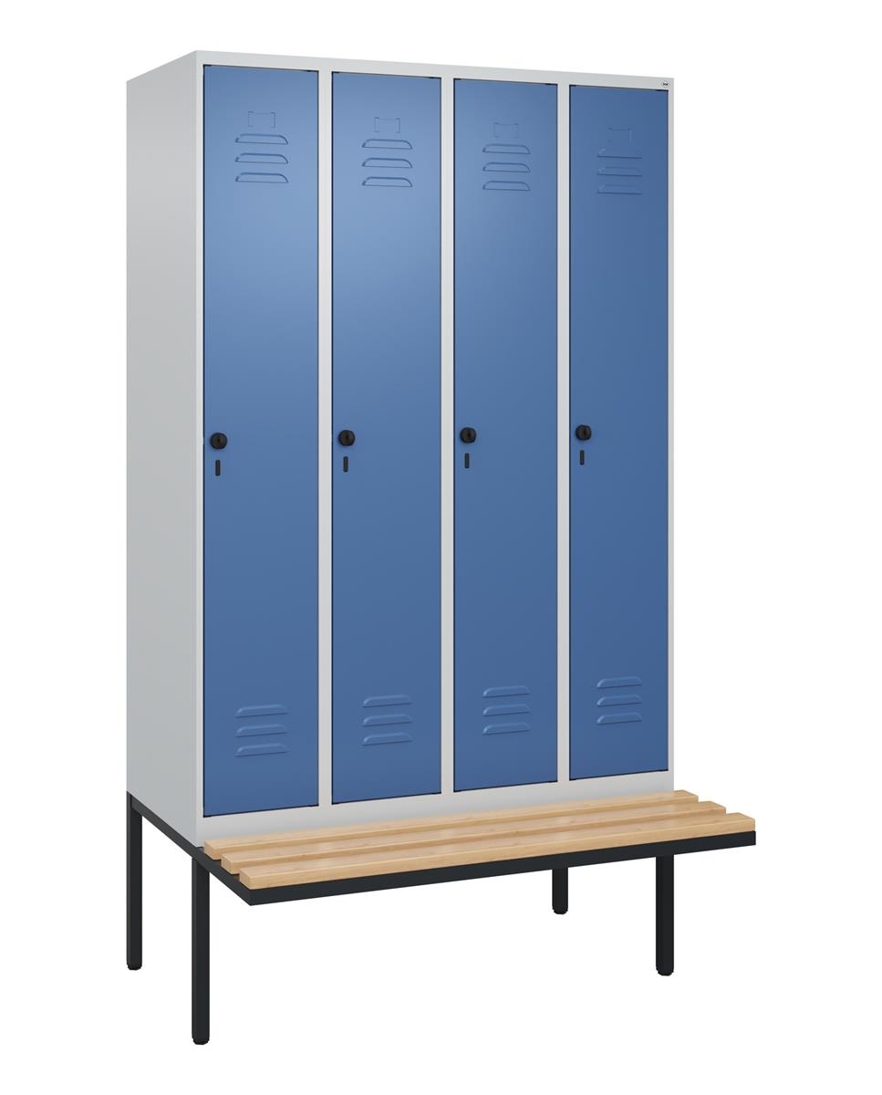 C+P Spind Classic PLUS, Bank, 4 Abteile, 2120x1200x815mm, 7035/5023 Image