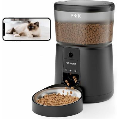 Puppy Kitty Pro - puppy kitty 4L Automatischer Katzenfutterspender mit 1080P-Kamera, 2,4 g wlan mit