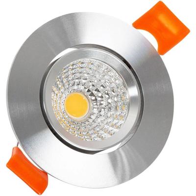 Led Downlight Einbaustrahler 5W Rund cob CRI90 Ausschnitt ø 55 mm Silber No Flicker 2700K Warmweiß Image