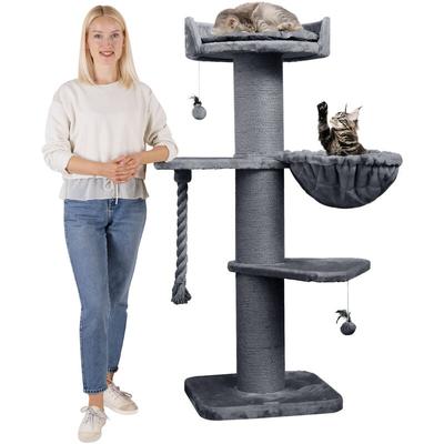 Premium Kratzbaum Grosse Katzen Stabil 'Cooper' – 150 cm Großer Katzenbaum, Kletterbaum für Maine Image