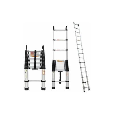 Dayplus - 4.4M Alu Teleskopleiter Ausziehbare Leiter Klappleiter Stehleiter Rutschfester Image