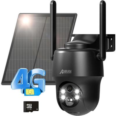 Anran - 3G/4G lte Überwachungskamera Aussen Akku mit Simkarte+32 gb sd Karte, 360° Schwenkbare