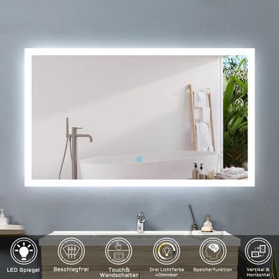 Acezanble - Badspiegel mit Beleuchtung Badezimmerspiegel Wandspiegel Lichtspiegel 120 x 70 cm