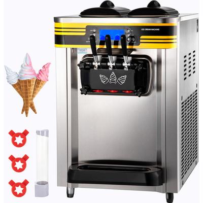 Mophorn - Commercial Ice Cream Maker, 22-30L/H, 2350W, Countertop Soft Serve Maschine, 2x6L