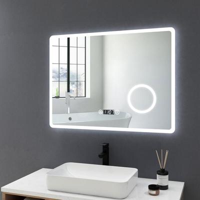 Meykoers Badspiegel mit Beleuchtung Badezimmerspiegel mit 3-Fach Vergrößerung Kaltweiß LED