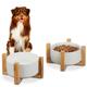 Hundenapf 2er Set, 1 l, für Futter & Wasser, Futternapf mit Bambus-Gestell, hbt: 10,5 x 20 x 20 cm,