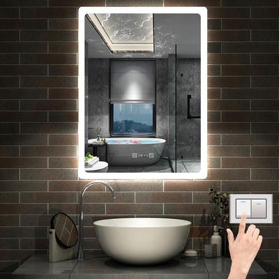 50 x 70 cm LED+Beschlagfrei+3 Lichtfarben Dimmbar+Uhr+Helligkeit Memory Funktion Image