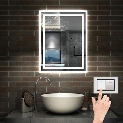 Aica Sanitaire - 50 x 70 cm LED+Beschlagfrei+3 Lichtfarben Dimmbar+Helligkeit Memory Funktion Image
