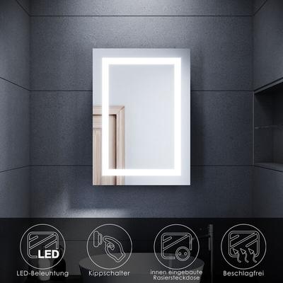 Sonni - led Spiegelschrank Badezimmerspiegel Badschrank mit Beleuchtung Schiebetür Kippschalter