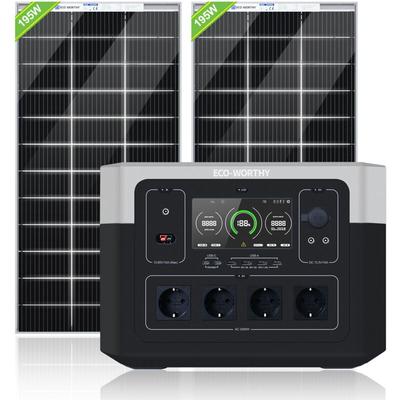 Eco-worthy - 2000W 1920Wh Tragbares Powerstation 2000W (Spitze 4000W) Akku Solargenerator Mobiler