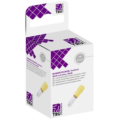 Tru Components - T1904C121 Rundstecker 4 mm² 6 mm² Teilisoliert Gelb 15 St. Image