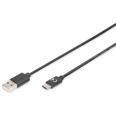 Digitus USB-Kabel USB 2.0 USB-A Stecker, USB-C® Stecker 4.00 m Schwarz Flexibel, Folienschirm, Gefle