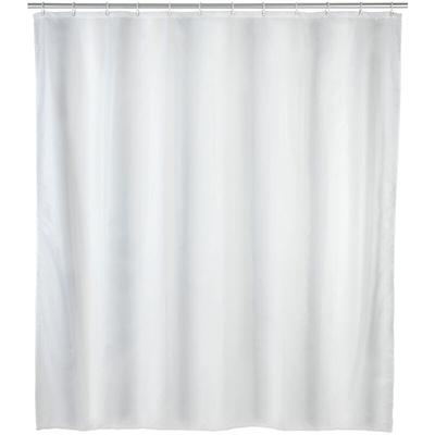 Anti-Schimmel Duschvorhang Uni White, Textil (Polyester), 120 x 200 cm, waschbar, Weiß, Polyester