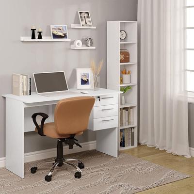 Schreibtisch Computertisch Bürotisch Arbeitstisch pc Laptop Tisch, mit 3 Schubladen und Schloss, Image