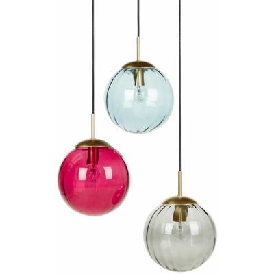 Hängelampe Mehrfarbig aus Glas 3-Flammig Modernes Design Drei Leuchten Set für Esszimmer Wohnzimmer
