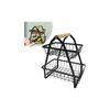 2 Stöckig Obst Etagere Metall Obstschale,Abnehmbar Obst Halter Küche Ablagekorb,mit Holzgriff