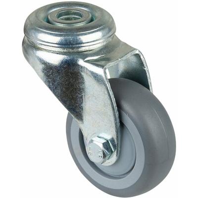 BS-R Lenkrolle 50 mm, Gummirad grau, Kugellager, Rückenloch, Tragkraft 50kg Image
