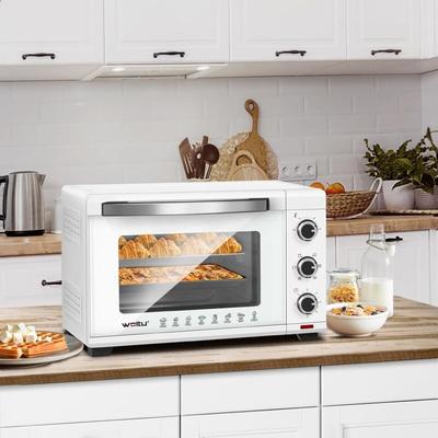 Woltu - Mini Backofen 32 Liter, 1600 Watt Toasterofen Herausnehmbares, 5 Heizmodi, Doppelglastür Image