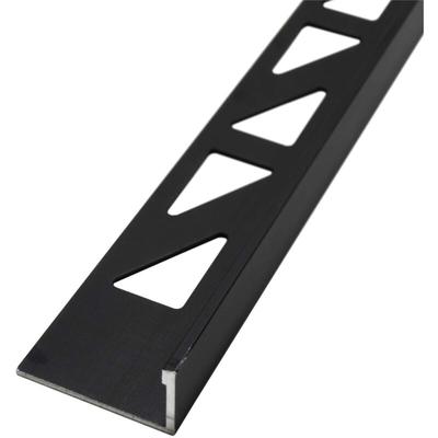 Dalsys - Fliesenschiene Winkelprofil Aluminium (eloxiert, Fliesenprofil - Schwarz 2m x 8mm, 1 Stück Image