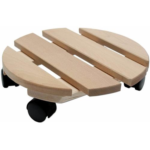 Holz Pflanzenroller Buche massiv rund - 30 cm - Blumenkübel Rollbrett Untersetzer Rolluntersetzer