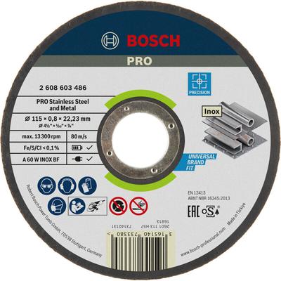 Bosch - pro Stainless Steel and Metal Trennscheibe 115 x 0,8 x 22,23 mm - 2608603486 Image