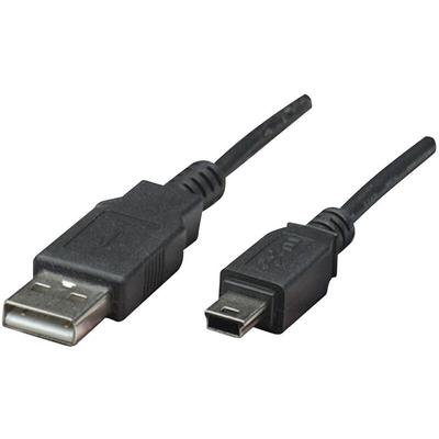 Manhattan - USB-Kabel usb 2.0 usb-a Stecker, USB-Mini-B Stecker 1.80 m Schwarz vergoldete Image