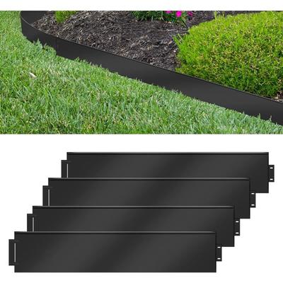Rasenkante 35m-35 stück Verzinkt Metall Mähkante 100 x 18 cm per Stück Anpassbare Flexibel Image