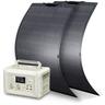 Portable Power Station Solar Generator With 2Pcs 100W Monocrystalline Flexible Solar Panel for