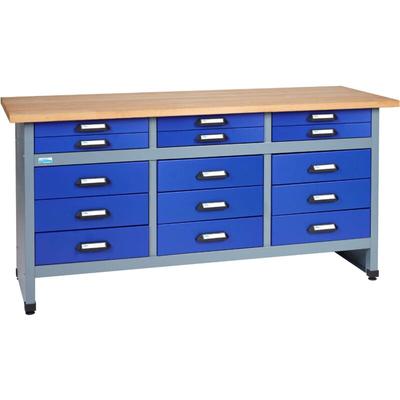 Kupper - Küpper Werkbank 12977, 170 cm breit, 15 Schubladen, ultramarinblau