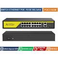 Switch poe ethernet 16 porte poe + 2 porte RJ45 10/100/1000 mbps + 1 sfp ieee 802.3AF / at