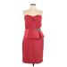 MARCHESA notte Cocktail Dress - Party Strapless Sleeveless: Red Print Dresses - Women's Size 12