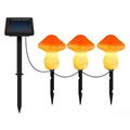 3pcs Mushroom Outdoor Solar Garden Lights Cute Shape Mushroom Landscape Lighting Path Lights for Garden Decoration