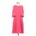 Calvin Klein Casual Dress - A-Line Crew Neck Sleeveless: Pink Solid Dresses - Women's Size 12